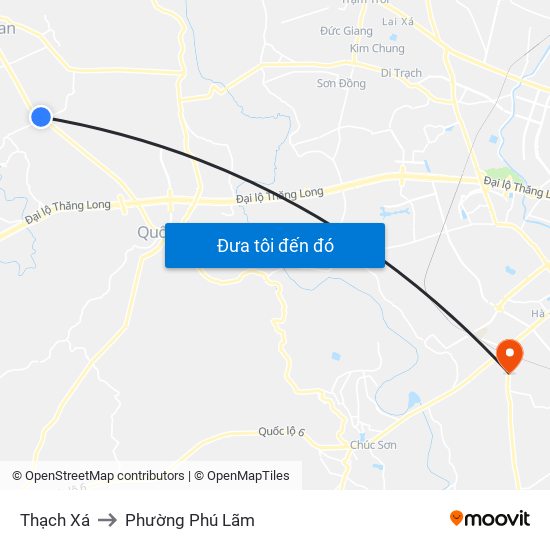 Thạch Xá to Phường Phú Lãm map