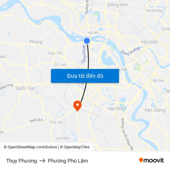 Thụy Phương to Phường Phú Lãm map