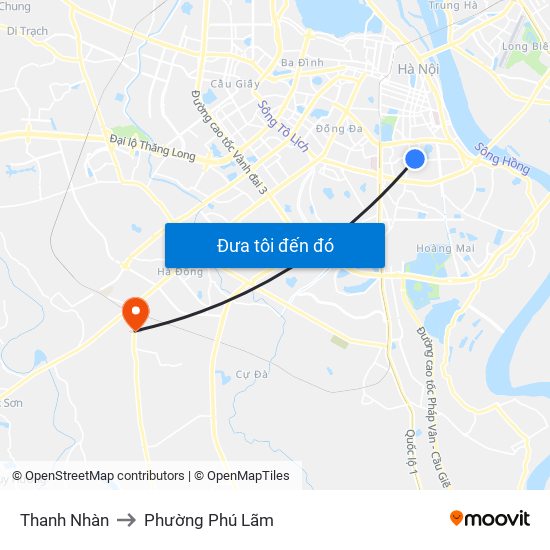 Thanh Nhàn to Phường Phú Lãm map