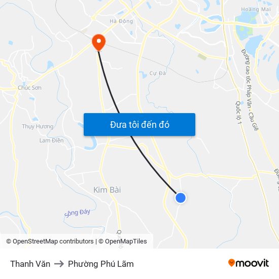 Thanh Văn to Phường Phú Lãm map