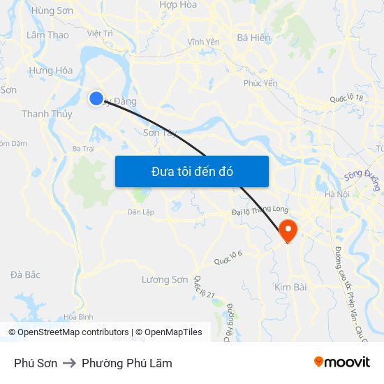 Phú Sơn to Phường Phú Lãm map