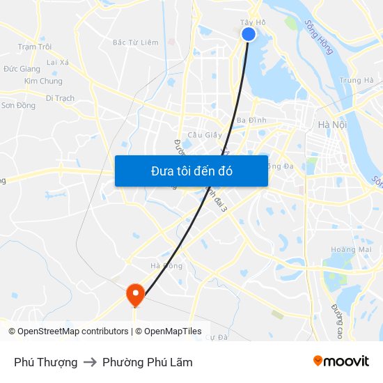 Phú Thượng to Phường Phú Lãm map