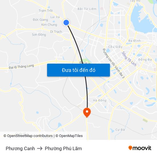 Phương Canh to Phường Phú Lãm map