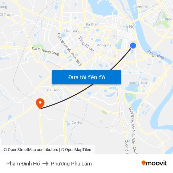 Phạm Đình Hổ to Phường Phú Lãm map