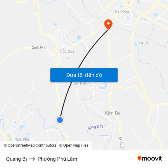Quảng Bị to Phường Phú Lãm map