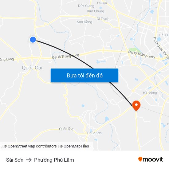 Sài Sơn to Phường Phú Lãm map