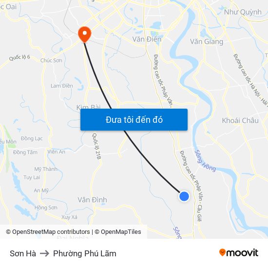 Sơn Hà to Phường Phú Lãm map