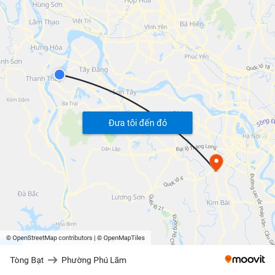Tòng Bạt to Phường Phú Lãm map