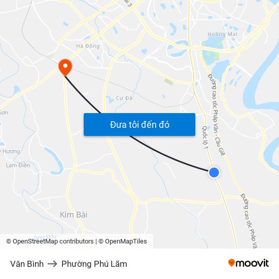Văn Bình to Phường Phú Lãm map
