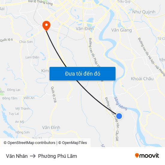 Văn Nhân to Phường Phú Lãm map