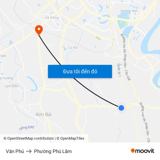Văn Phú to Phường Phú Lãm map
