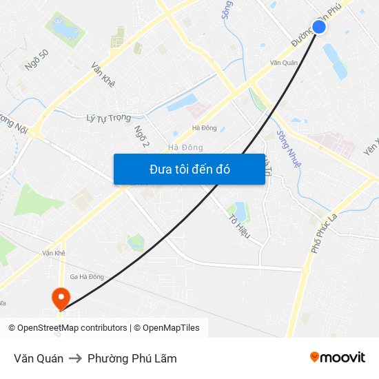Văn Quán to Phường Phú Lãm map