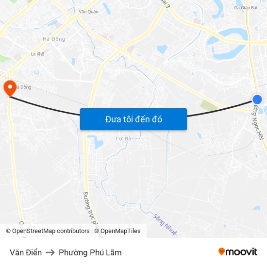 Văn Điển to Phường Phú Lãm map