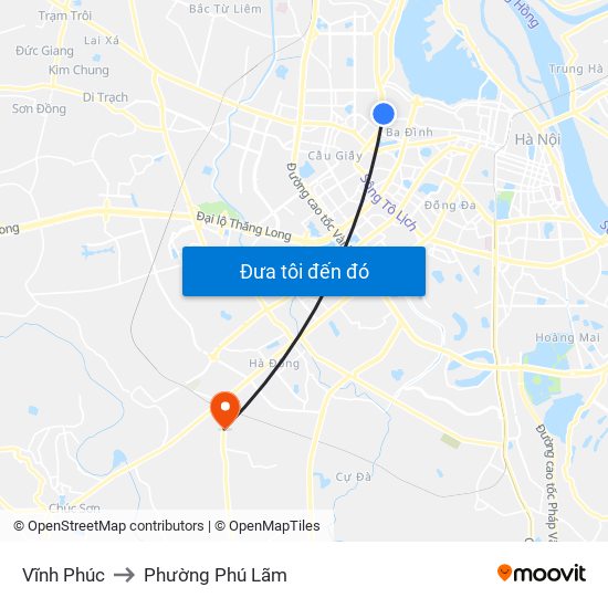 Vĩnh Phúc to Phường Phú Lãm map