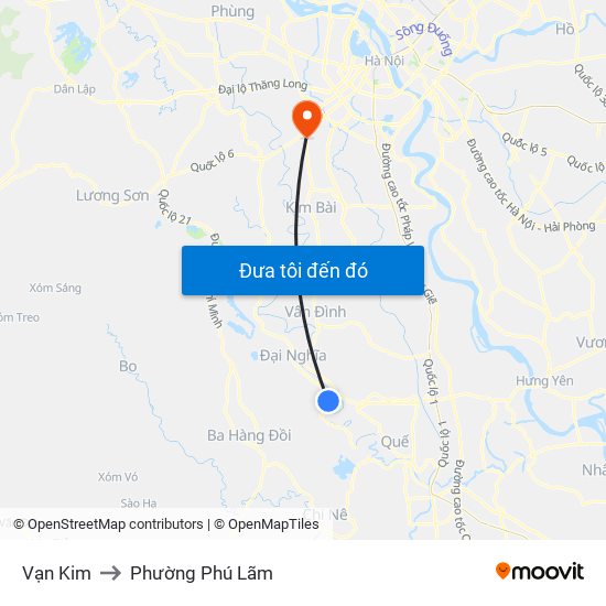 Vạn Kim to Phường Phú Lãm map