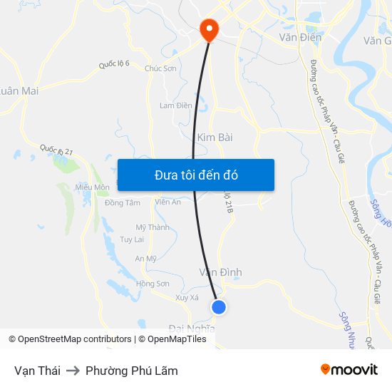 Vạn Thái to Phường Phú Lãm map