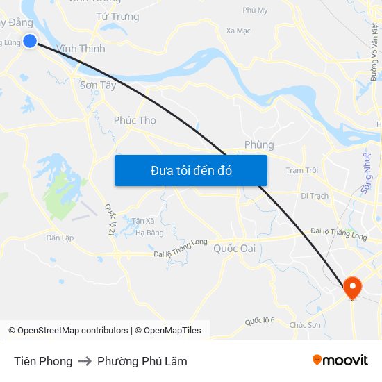 Tiên Phong to Phường Phú Lãm map