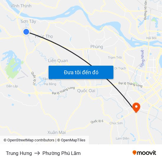 Trung Hưng to Phường Phú Lãm map