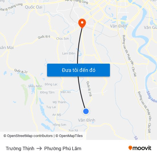 Trường Thịnh to Phường Phú Lãm map