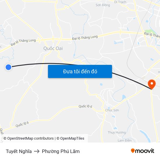 Tuyết Nghĩa to Phường Phú Lãm map