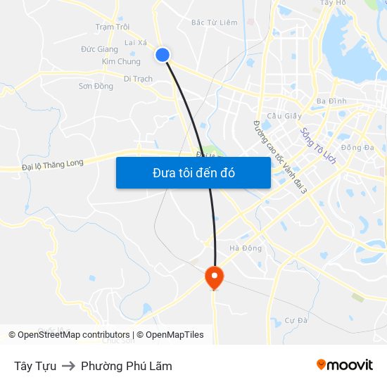 Tây Tựu to Phường Phú Lãm map