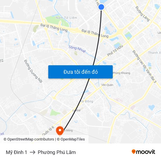 Mỹ Đình 1 to Phường Phú Lãm map