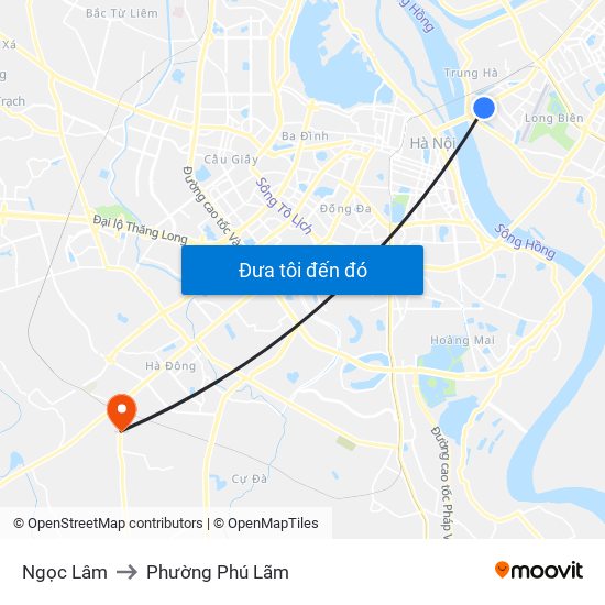 Ngọc Lâm to Phường Phú Lãm map