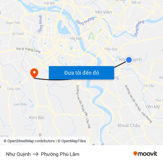 Như Quỳnh to Phường Phú Lãm map