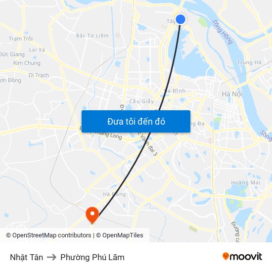 Nhật Tân to Phường Phú Lãm map
