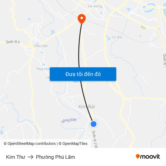 Kim Thư to Phường Phú Lãm map