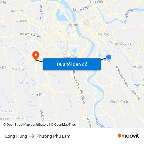 Long Hưng to Phường Phú Lãm map