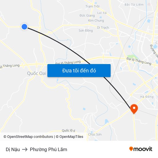 Dị Nậu to Phường Phú Lãm map