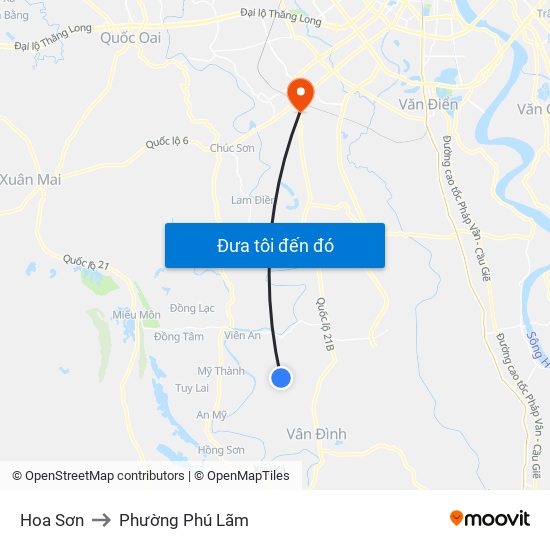 Hoa Sơn to Phường Phú Lãm map