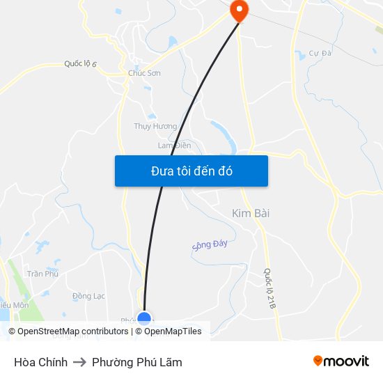 Hòa Chính to Phường Phú Lãm map