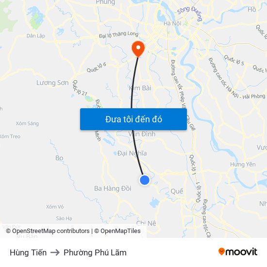 Hùng Tiến to Phường Phú Lãm map