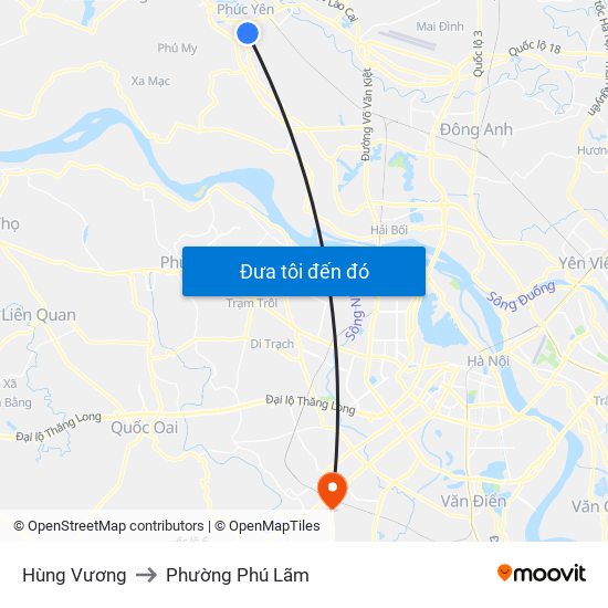 Hùng Vương to Phường Phú Lãm map