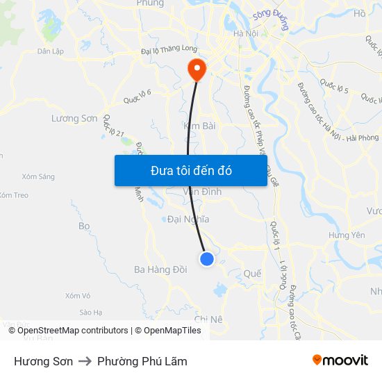 Hương Sơn to Phường Phú Lãm map