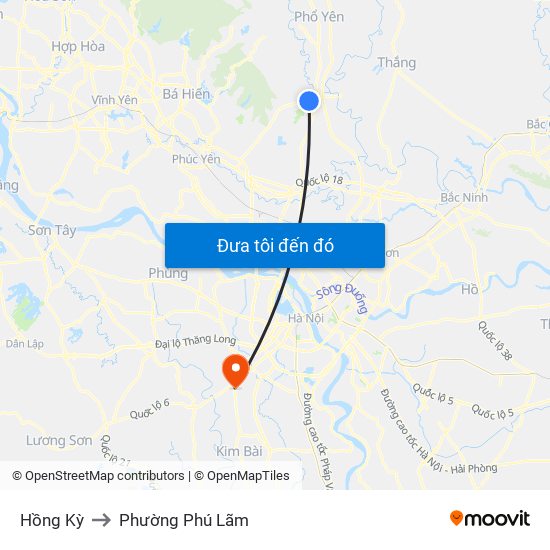 Hồng Kỳ to Phường Phú Lãm map