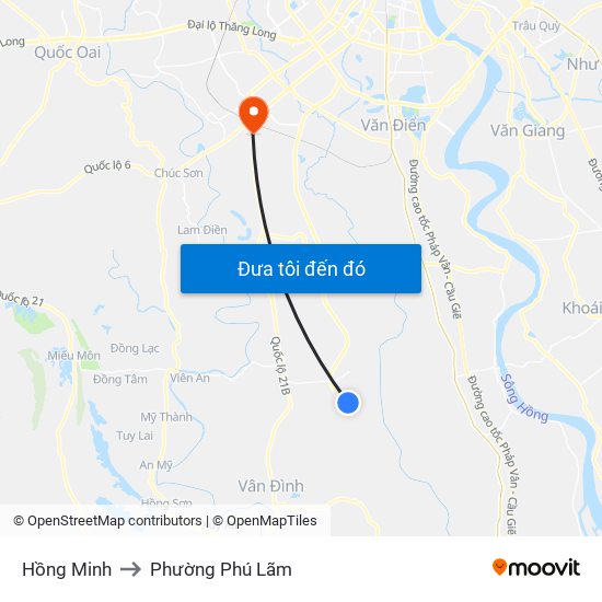 Hồng Minh to Phường Phú Lãm map
