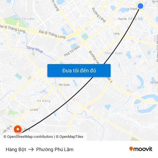 Hàng Bột to Phường Phú Lãm map