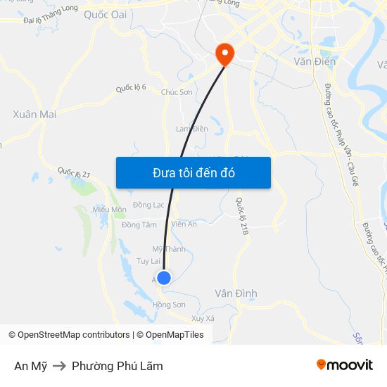 An Mỹ to Phường Phú Lãm map