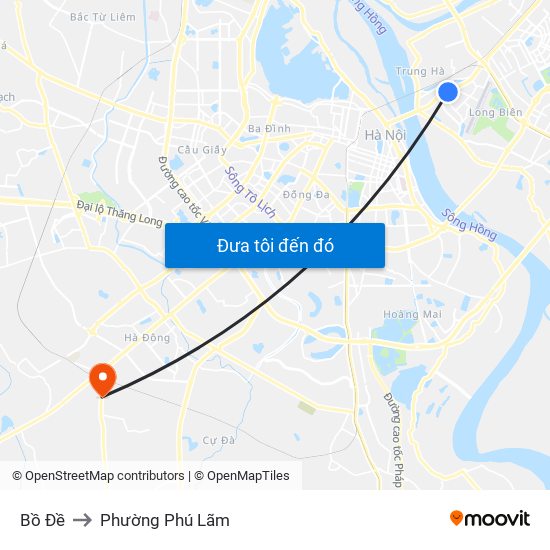 Bồ Đề to Phường Phú Lãm map