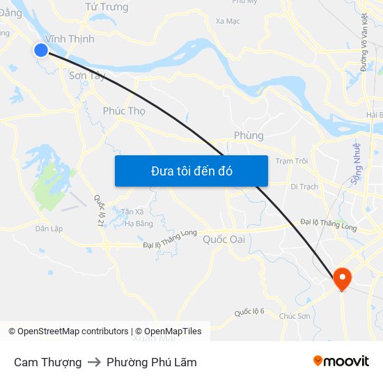 Cam Thượng to Phường Phú Lãm map