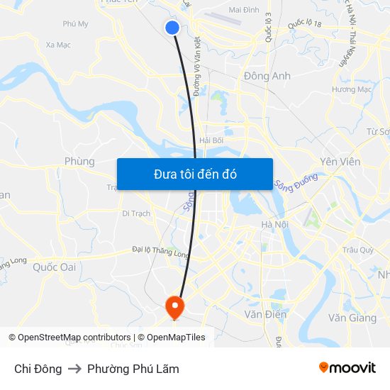 Chi Đông to Phường Phú Lãm map