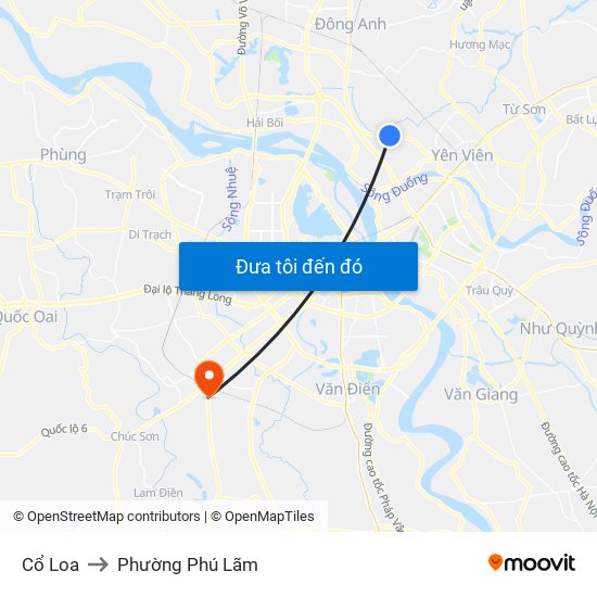 Cổ Loa to Phường Phú Lãm map