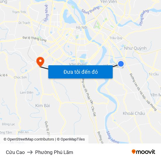 Cửu Cao to Phường Phú Lãm map