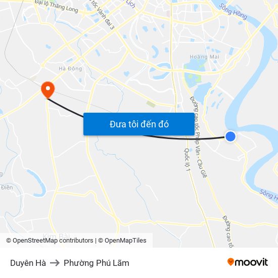 Duyên Hà to Phường Phú Lãm map