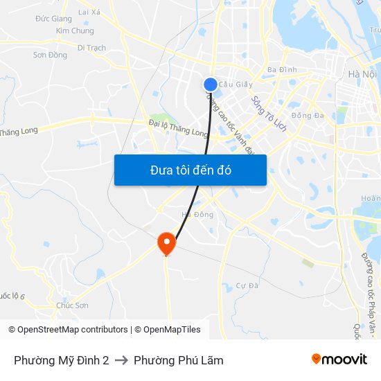 Phường Mỹ Đình 2 to Phường Phú Lãm map