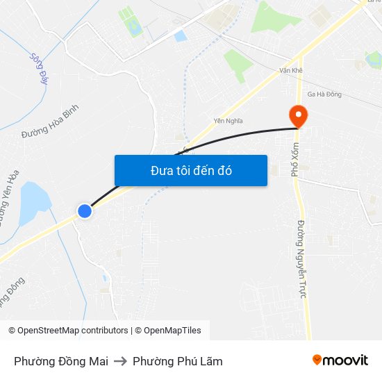 Phường Đồng Mai to Phường Phú Lãm map