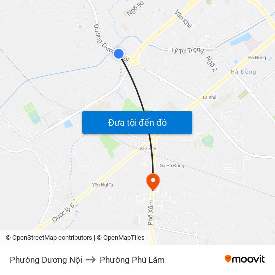 Phường Dương Nội to Phường Phú Lãm map